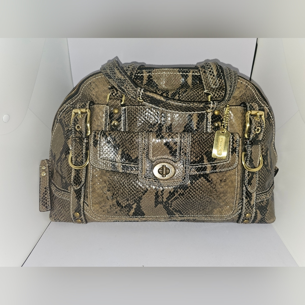 COACH - Limited Edition Coach Hampton Miranda Python Satchel Handbag 11089